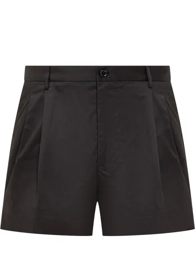 Dolce & Gabbana Pleated Gabardine Shorts In Black