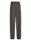 Dolce & Gabbana Wool Blend Trousers With Dotted Print In Black