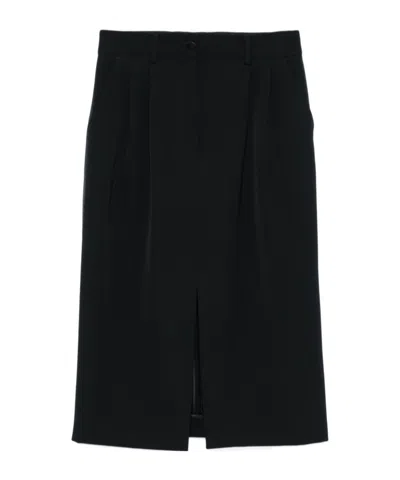 DOLCE & GABBANA DOLCE  GABBANA FRONT SLIT PLEATED MIDI SKIRT