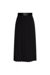 Dolce & Gabbana High Waist Pleated Georgette Midi Skirt In Nero