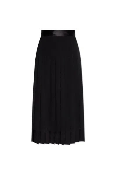 Dolce & Gabbana Pleated Midi Skirt In Black