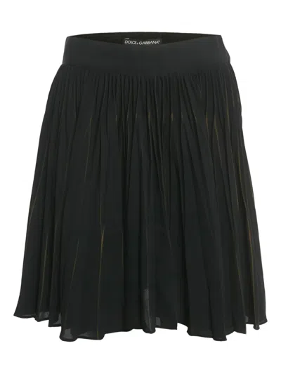 Pre-owned Dolce & Gabbana Pleated Mini Skirt In Black