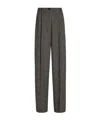 Dolce & Gabbana Wool Blend Trousers With Dotted Print In Black