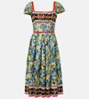 Dolce & Gabbana Pleated Printed Midi Dress In Multi