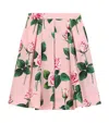 Dolce & Gabbana Pleated Rose Print Skirt