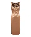 Dolce & Gabbana Silhouette Pleated Sleeveless Square Neckline Dress In Neutral