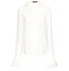 Dolce & Gabbana Ruffled Silk-blend Shirt In White