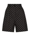 Dolce & Gabbana Pleated Polka-dot Cotton-blend Twill Shorts In Black
