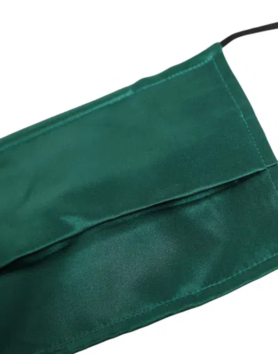 Dolce & Gabbana Pleated Silk Scarf In Green