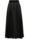 Dolce & Gabbana Silk Pleated Flared Skirt In Black