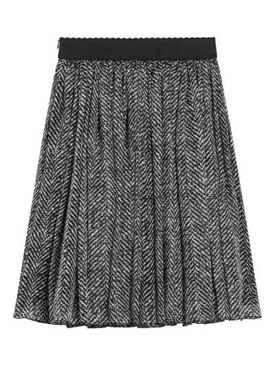 Dolce & Gabbana Kids' Pleated Skirt In Black