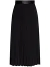 Dolce & Gabbana High Waist Pleated Georgette Midi Skirt In Black
