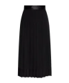 Dolce & Gabbana High Waist Pleated Georgette Midi Skirt In Black