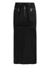 Dolce & Gabbana Black Skirt With Pleated Design And Drawstring Waist In Silk Blend Stretch Woman In Black
