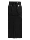Dolce & Gabbana Black Skirt With Pleated Design And Drawstring Waist In Silk Blend Stretch Woman In Black