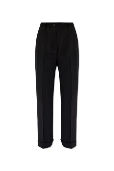 Dolce & Gabbana High-rise Wool And Silk-blend Tuxedo Pants In Black