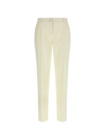 Dolce & Gabbana Kate Tailored Trousers Pleats Pockets Belt Loops In White