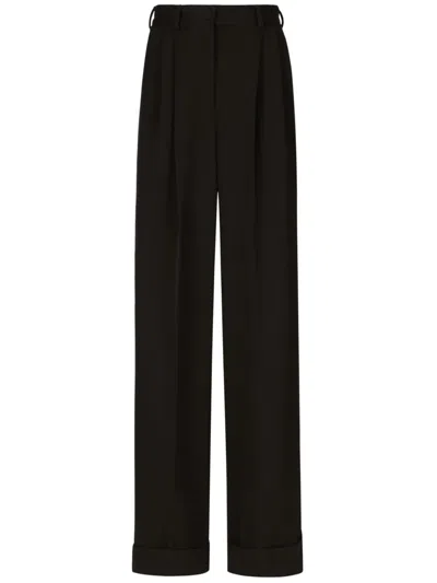 DOLCE & GABBANA PLEATED WIDE-LEG TROUSERS