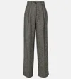 Dolce & Gabbana Pleated Wool-blend Wide-leg Pants In Black