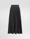 Dolce & Gabbana Pleated Woolen Calf-length Circle Skirt In Grey