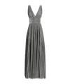 Dolce & Gabbana Long Pleated Dress With Micro-sequin Embellishment In Gray