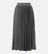 Dolce & Gabbana Plissé Midi Skirt In Grey