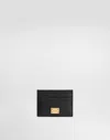 Dolce & Gabbana Plongé Calfskin Card Holder In Black
