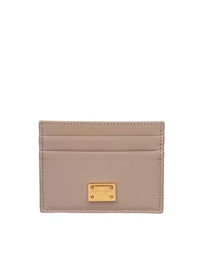Dolce & Gabbana Plongé Calfskin Card Holder In Brown