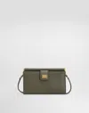 Dolce & Gabbana Plongé Calfskin Phone Bag In Green