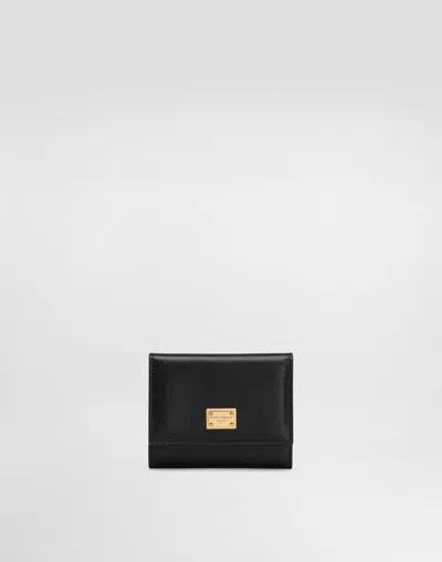 Dolce & Gabbana Plongé Calfskin Wallet In Black