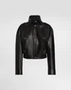 Dolce & Gabbana Plongé Goat Leather Jacket In Black