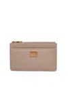 Dolce & Gabbana Slim Design Plonge Cardholder With Gold Hardware In Neutral