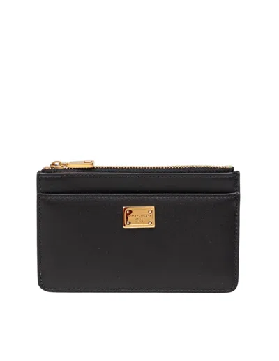 DOLCE & GABBANA DOLCE & GABBANA PLONGÉ LEATHER CARD HOLDER