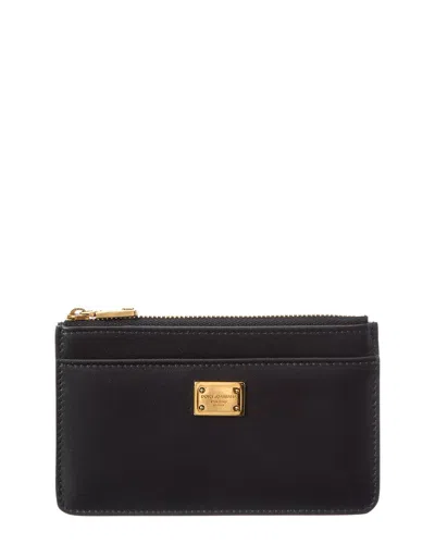 Dolce & Gabbana Plongé Leather Card Holder In Black