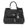 Dolce & Gabbana My Sicily Leather Shoulder Bag In Black