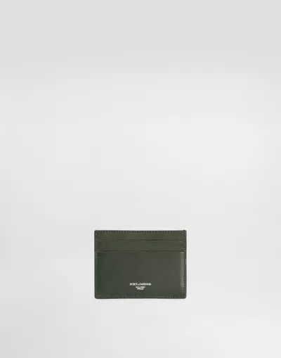 Dolce & Gabbana Plongé Woven Calfskin Card Holder