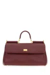 Dolce & Gabbana Plum Leather My Sicily Handbag In Burgundy
