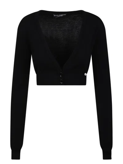 Dolce & Gabbana Long-sleeved Cardigan In Black