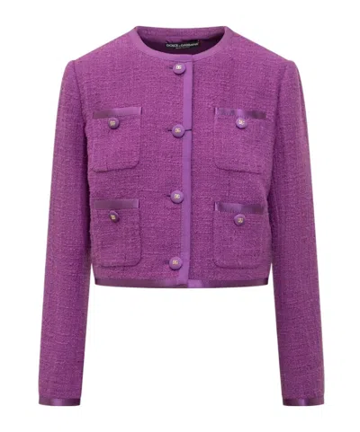 DOLCE & GABBANA DOLCE  GABBANA POCKET DETAILED CROPPED JACKET
