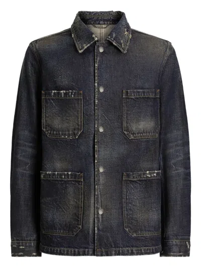 Dolce & Gabbana Pocket Distressed-effect Denim Jacket In Blue