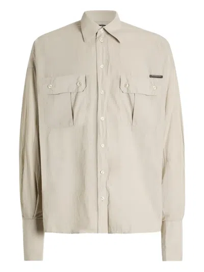 Dolce & Gabbana Collared Long-sleeved Shirt In Neutral