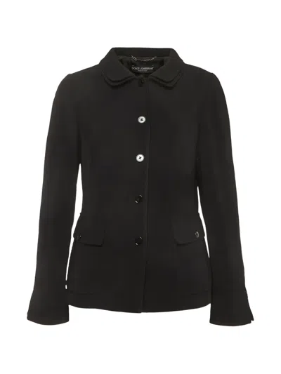 Pre-owned Dolce & Gabbana Pocket-details Button-down Long-sleeve Jacket In Black