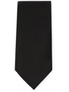 Dolce & Gabbana Pointed Black Silk Tie With Subtle Texture