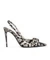 Dolce & Gabbana 105mm Leopard-print Slingback Pumps In Black