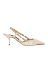 Dolce & Gabbana Corset-style Satin Slingback Pumps In Nude