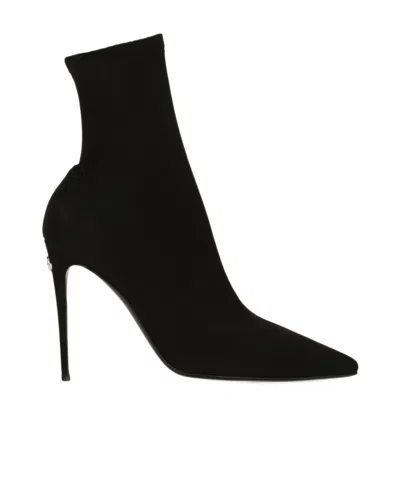 Dolce & Gabbana Kim 105 Sock Ankle Boots In Black