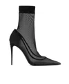 Dolce & Gabbana Kim 105 Sheer Sock Ankle Boots In Black