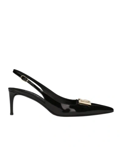 DOLCE & GABBANA DOLCE  GABBANA DG PLAQUE SLINGBACK PUMPS