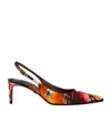 Dolce & Gabbana 60 Brocade Leather Slingback Pumps In Multicolor