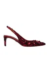 Dolce & Gabbana Tulle Slingbacks With Sequin Embellishment In Red